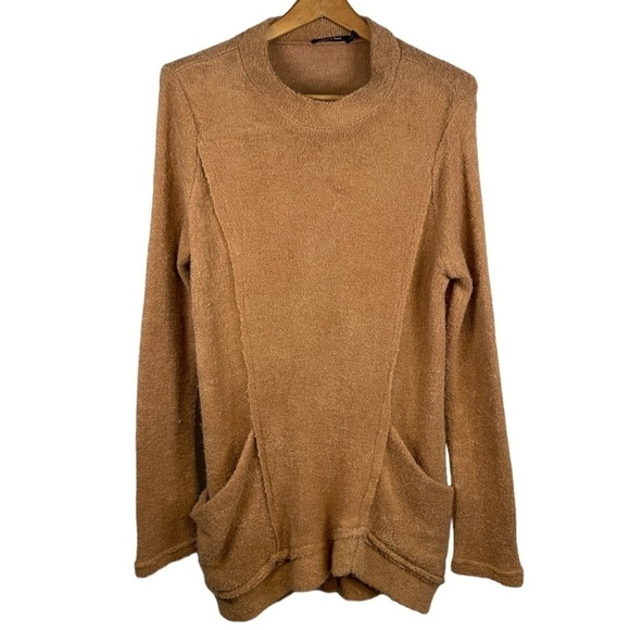ANTHROPOLOGIE Doe and Rae Women's Terry Sweater Teddy Bear Rust Brown Size Large - Picture 1 of 11